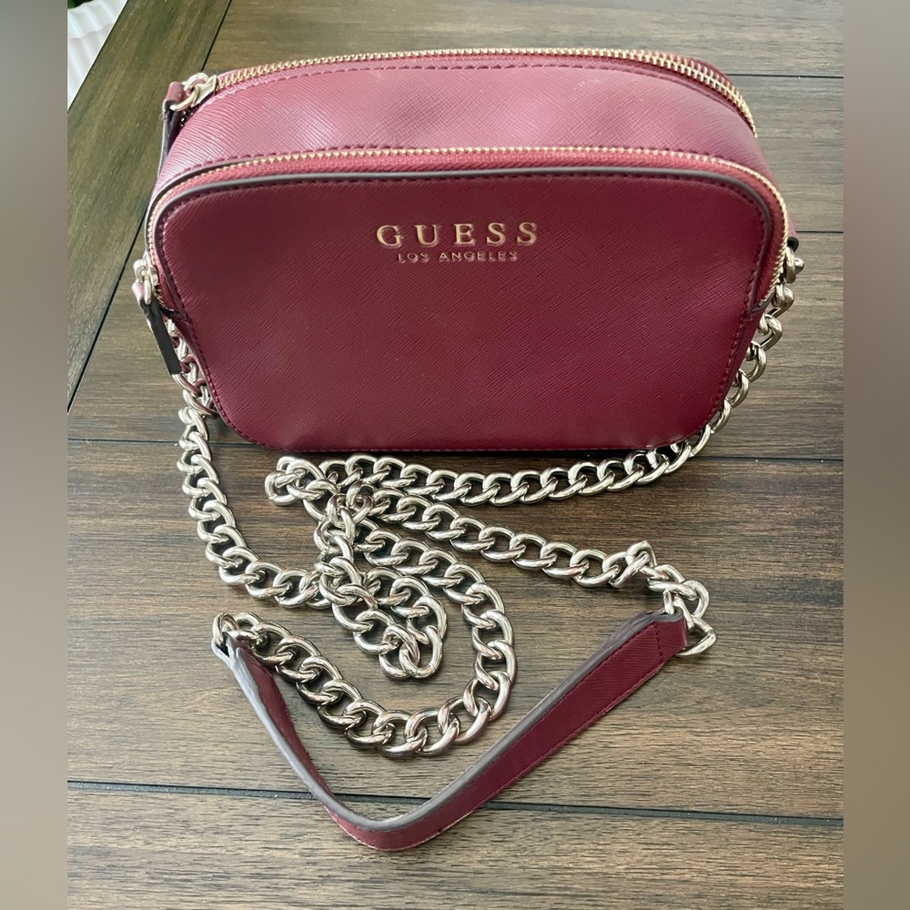Guess Burgundy Crossbody Bag